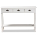 Baxton Studio Garvey French Provincial White Finished Wood 3-Drawer Entryway Console Table - BSOJY20A373-Antique White-Console