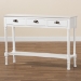 Baxton Studio Garvey French Provincial White Finished Wood 3-Drawer Entryway Console Table - BSOJY20A373-Antique White-Console