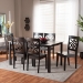 Baxton Studio Nicolette Modern and Contemporary Dark Brown Finished Wood 7-Piece Dining Set - BSORH340C-Dark Brown-7PC Dining Set