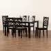 Baxton Studio Nicolette Modern and Contemporary Dark Brown Finished Wood 7-Piece Dining Set - BSORH340C-Dark Brown-7PC Dining Set