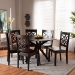 Baxton Studio Miela Modern and Contemporary Dark Brown Finished Wood 7-Piece Dining Set - BSOMiela-Dark Brown-7PC Dining Set