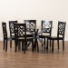 Baxton Studio Miela Modern and Contemporary Dark Brown Finished Wood 7-Piece Dining Set - BSOMiela-Dark Brown-7PC Dining Set