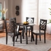 Baxton Studio Rava Modern and Contemporary Dark Brown Finished Wood 5-Piece Dining Set - BSORava-Dark Brown-5PC Dining Set