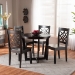 Baxton Studio Brava Modern and Contemporary Dark Brown Finished Wood 5-Piece Dining Set - BSOBrava-Dark Brown-5PC Dining Set