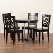 Baxton Studio Brava Modern and Contemporary Dark Brown Finished Wood 5-Piece Dining Set - BSOBrava-Dark Brown-5PC Dining Set