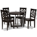 Baxton Studio Brava Modern and Contemporary Dark Brown Finished Wood 5-Piece Dining Set - BSOBrava-Dark Brown-5PC Dining Set