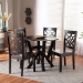 Baxton Studio Kaila Modern and Contemporary Dark Brown Finished Wood 5-Piece Dining Set - BSOKaila-Dark Brown-5PC Dining Set
