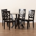 Baxton Studio Kaila Modern and Contemporary Dark Brown Finished Wood 5-Piece Dining Set - BSOKaila-Dark Brown-5PC Dining Set