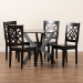 Baxton Studio Anila Modern and Contemporary Dark Brown Finished Wood 5-Piece Dining Set - BSOAnila-Dark Brown-5PC Dining Set