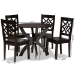 Baxton Studio Anila Modern and Contemporary Dark Brown Finished Wood 5-Piece Dining Set - BSOAnila-Dark Brown-5PC Dining Set