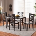 Baxton Studio Nicolette Modern and Contemporary Dark Brown Finished Wood 5-Piece Dining Set - BSORH340C-Dark Brown-5PC Dining Set