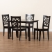 Baxton Studio Nicolette Modern and Contemporary Dark Brown Finished Wood 5-Piece Dining Set - BSORH340C-Dark Brown-5PC Dining Set