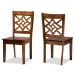 Baxton Studio Nicolette Modern and Contemporary Walnut Brown Finished Wood 2-Piece Dining Chair Set