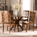 Baxton Studio Miela Modern and Contemporary Walnut Brown Finished Wood 5-Piece Dining Set - BSOMiela-Walnut-5PC Dining Set