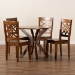 Baxton Studio Miela Modern and Contemporary Walnut Brown Finished Wood 5-Piece Dining Set - BSOMiela-Walnut-5PC Dining Set