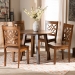 Baxton Studio Rava Modern and Contemporary Walnut Brown Finished Wood 5-Piece Dining Set - BSORava-Walnut-5PC Dining Set
