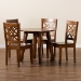 Baxton Studio Rava Modern and Contemporary Walnut Brown Finished Wood 5-Piece Dining Set - BSORava-Walnut-5PC Dining Set