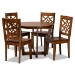Baxton Studio Brava Modern and Contemporary Walnut Brown Finished Wood 5-Piece Dining Set
