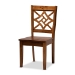 Baxton Studio Brava Modern and Contemporary Walnut Brown Finished Wood 5-Piece Dining Set - BSOBrava-Walnut-5PC Dining Set