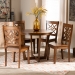Baxton Studio Brava Modern and Contemporary Walnut Brown Finished Wood 5-Piece Dining Set - BSOBrava-Walnut-5PC Dining Set