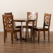 Baxton Studio Brava Modern and Contemporary Walnut Brown Finished Wood 5-Piece Dining Set - BSOBrava-Walnut-5PC Dining Set