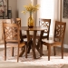 Baxton Studio Kaila Modern and Contemporary Walnut Brown Finished Wood 5-Piece Dining Set - BSOKaila-Walnut-5PC Dining Set