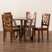 Baxton Studio Kaila Modern and Contemporary Walnut Brown Finished Wood 5-Piece Dining Set - BSOKaila-Walnut-5PC Dining Set