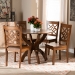 Baxton Studio Anila Modern and Contemporary Walnut Brown Finished Wood 5-Piece Dining Set - BSOAnila-Walnut-5PC Dining Set