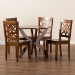 Baxton Studio Anila Modern and Contemporary Walnut Brown Finished Wood 5-Piece Dining Set - BSOAnila-Walnut-5PC Dining Set