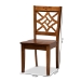 Baxton Studio Nicolette Modern and Contemporary Walnut Brown Finished Wood 2-Piece Dining Chair Set - BSORH340C-Walnut Wood Scoop Seat-DC-2PK