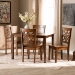 Baxton Studio Nicolette Modern and Contemporary Walnut Brown Finished Wood 5-Piece Dining Set - BSORH340C-Walnut-5PC Dining Set