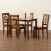 Baxton Studio Nicolette Modern and Contemporary Walnut Brown Finished Wood 5-Piece Dining Set - BSORH340C-Walnut-5PC Dining Set