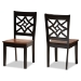 Baxton Studio Nicolette Modern and Contemporary Two-Tone Dark Brown and Walnut Brown Finished Wood 2-Piece Dining Chair Set