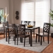 Baxton Studio Nicolette Modern and Contemporary Two-Tone Dark Brown and Walnut Brown Finished Wood 7-Piece Dining Set - BSORH340C-Dark Brown/Walnut-7PC Dining Set