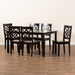 Baxton Studio Nicolette Modern and Contemporary Two-Tone Dark Brown and Walnut Brown Finished Wood 7-Piece Dining Set - BSORH340C-Dark Brown/Walnut-7PC Dining Set