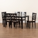 Baxton Studio Nicolette Modern and Contemporary Two-Tone Dark Brown and Walnut Brown Finished Wood 7-Piece Dining Set - BSORH340C-Dark Brown/Walnut-7PC Dining Set