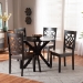 Baxton Studio Miela Modern and Contemporary Two-Tone Dark Brown and Walnut Brown Finished Wood 5-Piece Dining Set - BSOMiela-Dark Brown/Walnut-5PC Dining Set