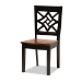 Baxton Studio Miela Modern and Contemporary Two-Tone Dark Brown and Walnut Brown Finished Wood 7-Piece Dining Set - BSOMiela-Dark Brown/Walnut-7PC Dining Set