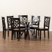 Baxton Studio Miela Modern and Contemporary Two-Tone Dark Brown and Walnut Brown Finished Wood 7-Piece Dining Set - BSOMiela-Dark Brown/Walnut-7PC Dining Set