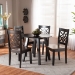 Baxton Studio Rava Modern and Contemporary Two-Tone Dark Brown and Walnut Brown Finished Wood 5-Piece Dining Set - BSORava-Dark Brown/Walnut-5PC Dining Set