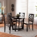 Baxton Studio Brava Modern and Contemporary Two-Tone Dark Brown and Walnut Brown Finished Wood 5-Piece Dining Set - BSOBrava-Dark Brown/Walnut-5PC Dining Set