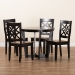 Baxton Studio Brava Modern and Contemporary Two-Tone Dark Brown and Walnut Brown Finished Wood 5-Piece Dining Set - BSOBrava-Dark Brown/Walnut-5PC Dining Set