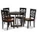 Baxton Studio Brava Modern and Contemporary Two-Tone Dark Brown and Walnut Brown Finished Wood 5-Piece Dining Set - BSOBrava-Dark Brown/Walnut-5PC Dining Set