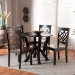 Baxton Studio Kaila Modern and Contemporary Two-Tone Dark Brown and Walnut Brown Finished Wood 5-Piece Dining Set - BSOKaila-Dark Brown/Walnut-5PC Dining Set