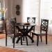 Baxton Studio Anila Modern and Contemporary Two-Tone Dark Brown and Walnut Brown Finished Wood 5-Piece Dining Set - BSOAnila-Dark Brown/Walnut-5PC Dining Set