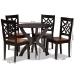 Baxton Studio Anila Modern and Contemporary Two-Tone Dark Brown and Walnut Brown Finished Wood 5-Piece Dining Set - BSOAnila-Dark Brown/Walnut-5PC Dining Set