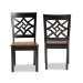 Baxton Studio Nicolette Modern and Contemporary Two-Tone Dark Brown and Walnut Brown Finished Wood 2-Piece Dining Chair Set - BSORH340C-Dark Brown/Walnut Wood Scoop Seat-DC-2PK