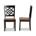 Baxton Studio Nicolette Modern and Contemporary Two-Tone Dark Brown and Walnut Brown Finished Wood 2-Piece Dining Chair Set - BSORH340C-Dark Brown/Walnut Wood Scoop Seat-DC-2PK