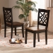 Baxton Studio Nicolette Modern and Contemporary Two-Tone Dark Brown and Walnut Brown Finished Wood 2-Piece Dining Chair Set - BSORH340C-Dark Brown/Walnut Wood Scoop Seat-DC-2PK