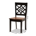 Baxton Studio Nicolette Modern and Contemporary Two-Tone Dark Brown and Walnut Brown Finished Wood 2-Piece Dining Chair Set - BSORH340C-Dark Brown/Walnut Wood Scoop Seat-DC-2PK